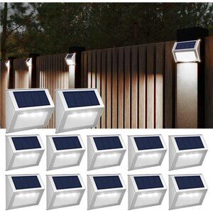 Solar Fence Lights - 12 Pack Solar Outdoor Lights Solar Powered Waterproof